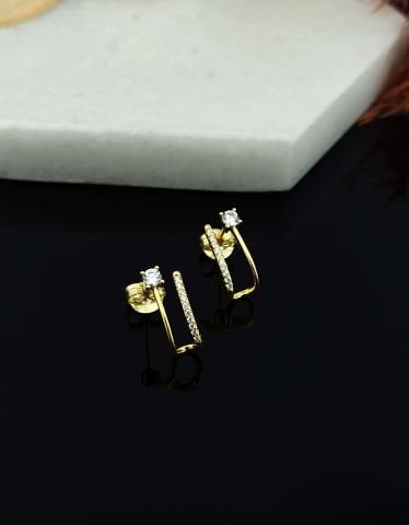 925 Ayar Zirkon Taşlı Gümüş Küpe