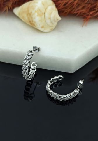 925 Ayar Zirkon Taşlı Gümüş Küpe