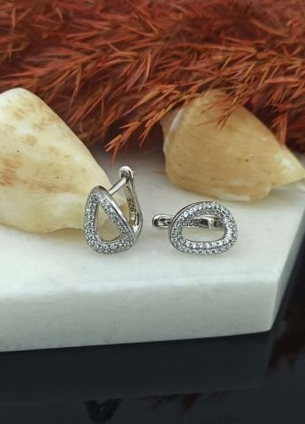 925 Ayar Zirkon Taşlı Gümüş Küpe