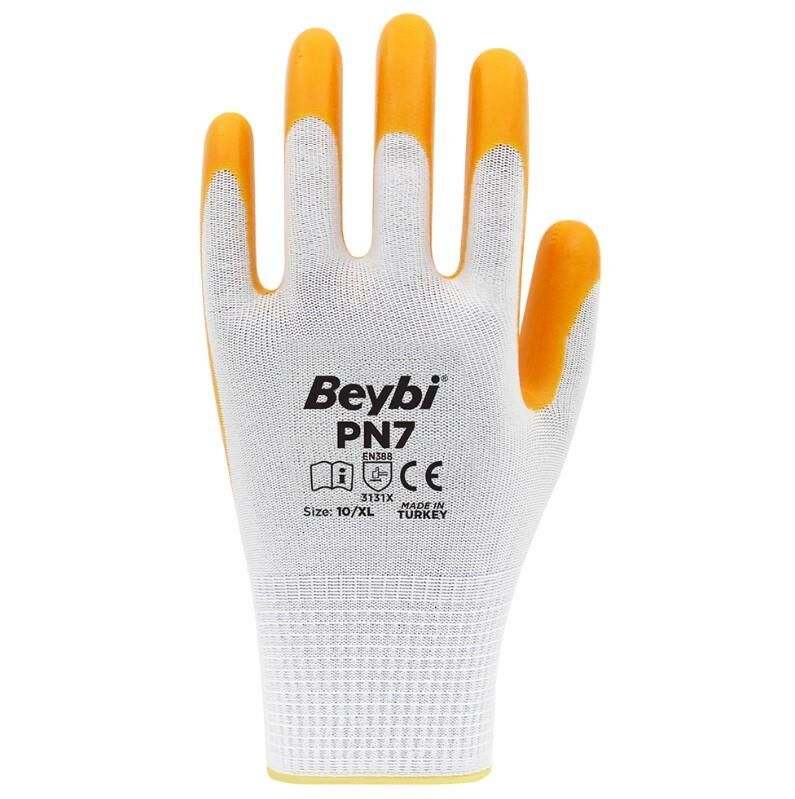 Beybi PN7 Polyester Örme Nitril İş Eldiveni