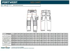 Portwest PW304 Hafif Esnek İş Pantolonu Siyah Dizlikli