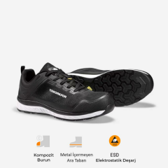 Toworkfor Super Set Black S1P | SRC | ESD Kompozit Burun İş Ayakkabısı