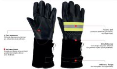 Starline FLAME AIB 659 Deri Kevlar Kapitone Aramid Polar Astar İtfaiyeci Eldiveni