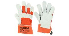 Starline E-001-OR Yarma Deri Eldiven Turuncu 7cm Bileklik EN388-4122X