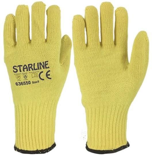 Starline E-636550 250° Yüksek Isı Temasına Dayanıklı Çift Katlı Aramid (Kevlar) Eldiven EN388-234XX EN407-423XXX