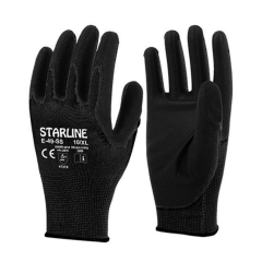 Starline E-49-SS 1/2 PU (Poliüretan) Kaplı Hassas Montaj Eldiveni Siyah 4131X