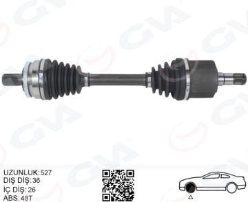 ÖN AKS KOMPLE SAG VOLVO S60 I 2.0 T 2.4 04 10 V70 II 2.0 T 2.4 04 10