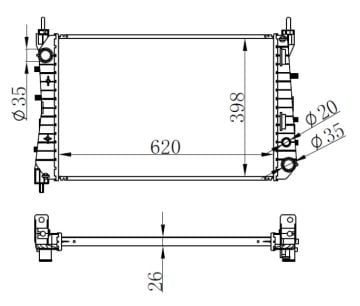 RADYATÖR BRAZİNG LINEA 1.3 JTD AC KLİMASIZ MEK 621x395x26