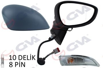 DIŞ DİKİZ AYNASI SAĞ FIESTA 12 ELEKTRİKLİ ISITMALI KATLANIR SİNYALLİ ASTARLI ASFERİK 10 FİŞ VM-6326NEBAR 1748313