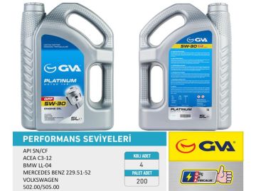 MOTOR YAĞI 5W30 5 LT PLATINUM PARTİKÜLLÜ-DPF TAM SENTETİK API SN/CF