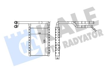 KALORİFER RADYATORU BRAZING FORD TOURNEO CUSTOM V362 12 TRANSIT V362 14