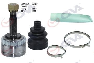 AKS KAFASI DIŞ ÖN CORSA B 1.2i 16V 93-00 ABS Lİ 569mm 29DİŞ 22x28x52 155mm