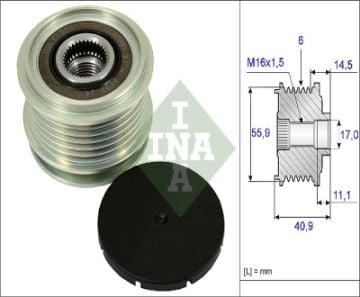 Vw Şarj Dinemo Kasnağı Alternatör T5-CADDY-POLO-GOLF-CRAFTER-Audi A3-A4-LEON Passat İNA 535001210 022903119C 038903119T  AXB-BJB-BJK-BJM-CAAA-CAAB-CAAC-CAYB-CAYC-CAYD-CBAA-CBAB-CBAC-CKUB-CKTB-CFWA 1,2 TDİ 1,6 TDİ-2,0 TDİ ar-8