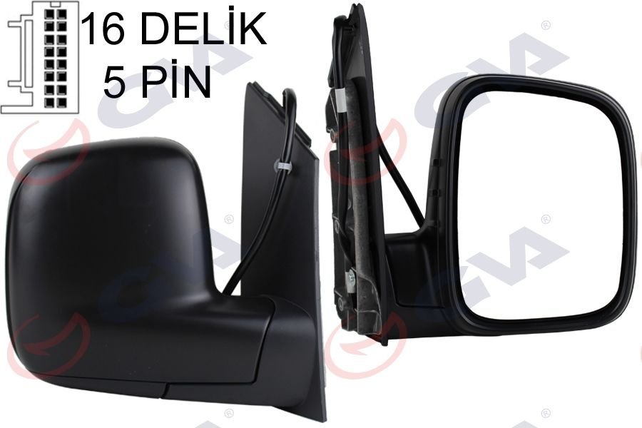 DIŞ DİKİZ AYNASI SAĞ CADDY 04 ELEKTRİKLİ ISITMALI KONVEKS 5 FİŞ VM-375EHR