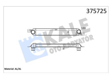 INTERCOOLER OPEL MERIVA A 1.3-1.7CDTI MT 03 10 BRAZING AL-AL 524X83X50 TURBO RADYATÖRÜ