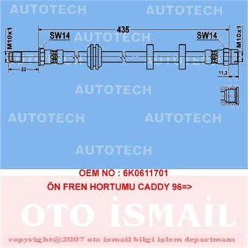 ÖN FREN HORTUMU CADDY 96