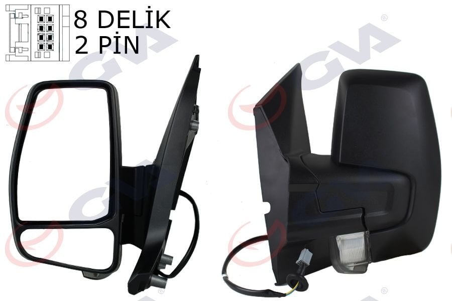 DIŞ DİKİZ AYNASI SAG TRANSİT CUSTOM V362 12 MEKANİK DESENLİ SİNYALLİ KONVEKS