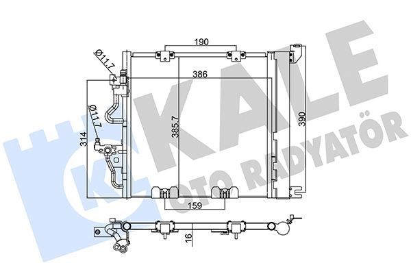 KLİMA RADYATÖRÜ KONDENSERİ OPEL ASTRA H 04 10 ZAFIRA B 05 15 1.3-1.7-1.9 CDTI-DT-DTH-DTL AL/AL 405x385x18