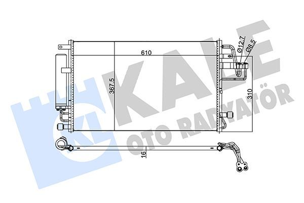 KLİMA KONDENSERİ HYUNDAI SONATA 2.4-3.3 05 TUCSON-SPORTAGE 2.0 CRDİ-2.7 04-10 AL/AL 610x375x16