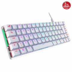 ASUS ROG FALCHION ACE 65 KOMPAKT ROG NX MEKANİK SWITCH PBT TUŞLAR INTERAKTIF DOKUNMATİK PANEL DUAL TYPE-C PORT KABLOLU OYUNCU KALVYESİ - BEYAZ