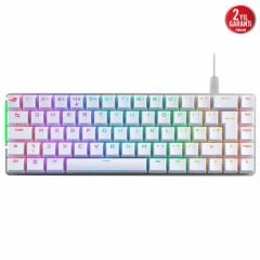 ASUS ROG FALCHION ACE 65 KOMPAKT ROG NX MEKANİK SWITCH PBT TUŞLAR INTERAKTIF DOKUNMATİK PANEL DUAL TYPE-C PORT KABLOLU OYUNCU KALVYESİ - BEYAZ