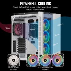CORSAIR CC-9011169-WW CRYSTAL SERISI 680X RGB TEMPERLI CAM MID TOWER KUP BILGISAYAR KASASI BEYAZ