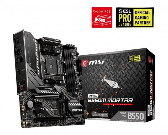 MSI MAG B550M MORTAR AM4 DDR4 4400(OC) HDMI DP M.2 USB3.2 MATX