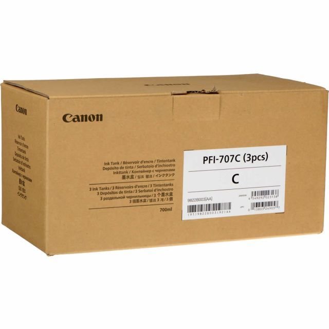 CANON 9822B003 PFI-707C (3LÜ) MAVİ KARTUŞ (700 ML x 3)IPF 830/IPF 840/IPF 850