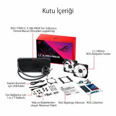ASUS ROG STRIX LC II 280 ARGB AURA SYNC DUAL ROG 140MM ADRESLENEBİLİR RGB FAN SIVI CPU SOĞUTUCUSU
