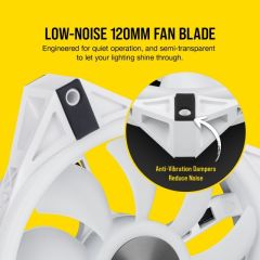CORSAIR CO-9050104-WW QL120 RGB 120 MM DORT RGB RENK DONGULU BEYAZ PWM FAN LIGHTING NODE CORE KONTROLCU ILE BIRLIKTE 3 LU PAKET