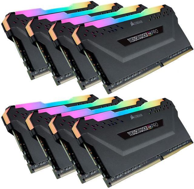 CORSAIR CMW256GX4M8E3200C16 256GB (8X32GB) DDR4 3200MHz CL18 VENGEANCE RGB PRO BLACK SOGUTUCULU DIMM BELLEK