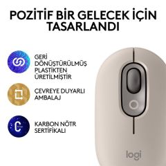 LOGITECH POP MOUSE MİST EMOJİ TUŞLU SESSİZ KABLOSUZ MOUSE - BEJ 910-006651