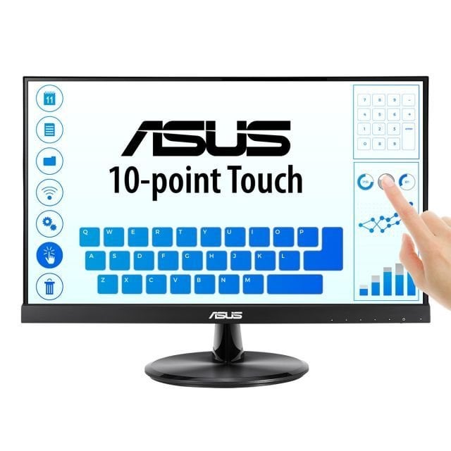 ASUS VT229H 21.5 IPS 1920x1080 5MS HDMI VGA VESA 3YIL 10 PARMAK DOKUNMATIK.CERCEVESIZ.EYECARE. FLICKER-FREE.DUSUK MAVI ISIK