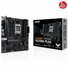 ASUS TUF GAMING A620M-PLUS AMD A620 AM5 DDR5 6400 2xDP HDMI Çift M2 USB3.2 AURA RGB 2.5Gbit LAN mATX ASUS TUF PROTECTION