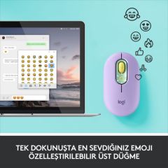 LOGITECH POP MOUSE DAYDREAM EMOJİ TUŞLU SESSİZ KABLOSUZ MOUSE - MİNT&LİLA 910-006547