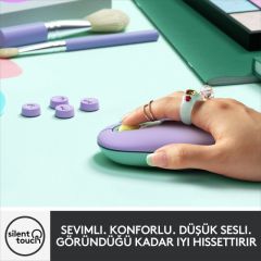 LOGITECH POP MOUSE DAYDREAM EMOJİ TUŞLU SESSİZ KABLOSUZ MOUSE - MİNT&LİLA 910-006547