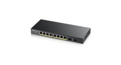 ZYXEL GS1900-10HP 8 PORT 8x100/100/1000 + 2xSFP WEB YONETİLEBİLİR POE SWITCH (77 WATT)