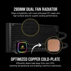 CORSAIR CW-9060044-WW ICUE H115I RGB PRO XT 280 MM SIVI ISLEMCI SOGUTUCU (INTEL 1200 1150 1151 1155 1156 1366 2011 2066 / AMD AM4 AM