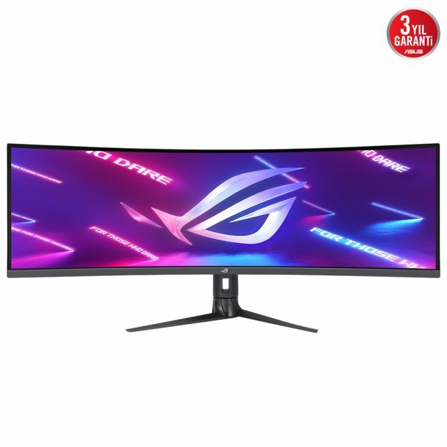 49 ASUS ROG STRIX XG49WCR 49 GAMING VA KAVISLI AURA RGB FREESYNC HDR DFHD 5120x1440 1MS 165HZ DP HDMI USB MM VESA 3YIL ELMB HDR 400 90 DCI-P3 RJ4 AKILLI KVM YUKSEKLIK AYARI Monitör