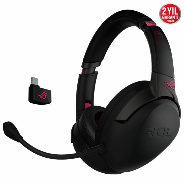 ASUS ROG STRIX GO 2.4 ELECTRO PUNK OYUNCU KULAKLIĞI PC/MAC/PS4 2.4GHZ KABLOSUZ BAGLANTI 25 SAATE KADAR PİL ÖMRÜ 40MM'LIK ASUS ESSENCE SÜRÜCÜLER USB-C/3.5MM BAĞLANTI