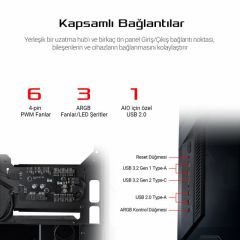 ASUS ROG Z11 ADRESLENEBILIR RGB FANLI TEMPERLI CAM USB 3.2 MINI - ATX OYUNCU KASASI