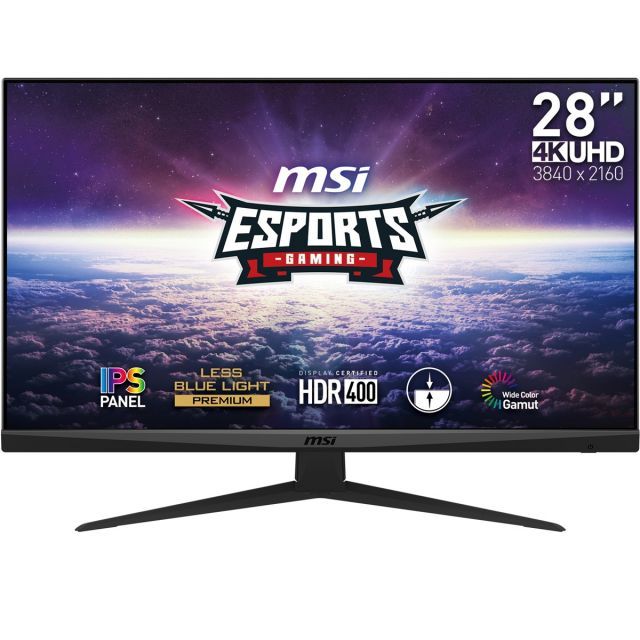 MSI 27.9 G281UV FLAT IPS 3840X2160 (UHD) 16:9 60HZ 4MS FREESYNC HDR400 GAMING MONITOR