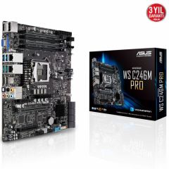 ASUS WS C246M PRO Intel C246 LGA1151 DDR4 2666 DP HDMI VGA M2 USB3.1 2 adet LAN mATX