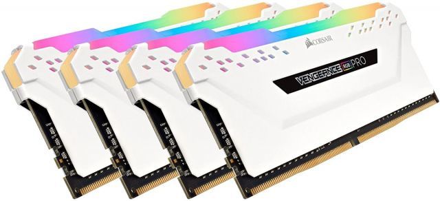 CORSAIR CMW64GX4M4C3200C16W 64GB (4X16GB) DDR4 3200MHz CL16 VENGEANCE RGB PRO SOGUTUCULU DIMM BELLEK BEYAZ