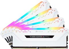 CORSAIR CMW64GX4M4C3200C16W 64GB (4X16GB) DDR4 3200MHz CL16 VENGEANCE RGB PRO SOGUTUCULU DIMM BELLEK BEYAZ