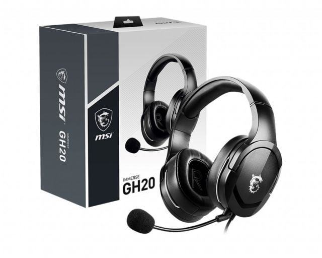 MSI GG IMMERSE GH20 GAMING HEADSET 40MM SURUCU KABLO 20HZ-20KHZ 32 OHM MIKROFON 1.5M ORGU Y-KABLO 3,5 MM JAK JAK KULAKUSTU KULAKLIK