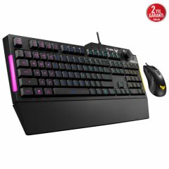 ASUS TUF GAMING COMBO K1 / M3 AURA SYNC RGB OYUNCU TÜRKÇE KLAVYE MOUSE SET BİLEK DESTEĞİ VE TUF GAMING M3 MOUSE