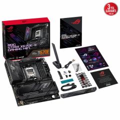 ASUS MB ROG STRIX X670E-E GAMING WIFI AMD X670E AM5 DDR5 6400 DP HDMI 4X M2 USB3.2 WİFİ 6E AURA RGB 2.5GBİT LAN ATX 128GB’A KADAR RAM DESTEĞİ PCIE5.0 ASUS 5X PROTECTION III