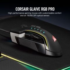 CORSAIR CH-9302311-EU GLAIVE RGB PRO 18.000 DPI FPS/MOBA ALUMINYUM TABANLI OYUNCU MOUSE