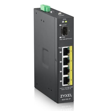 ZYXEL RGS100-5P 4x10/100/1000+1 SFP YÖNETİLEMEZ POE ENDÜSTRİYEL SWİTCH (120 WATT)